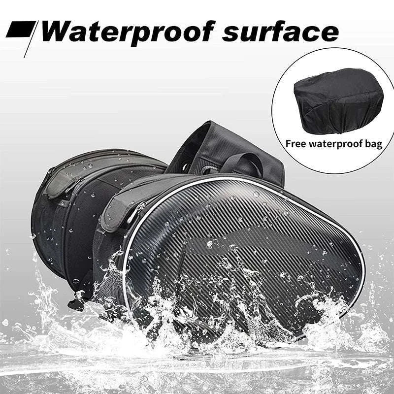 Waterproof Motorcycle Saddle Bags 2PCS Universal Side Pannier Set-Oxford and plastic / China Mainland