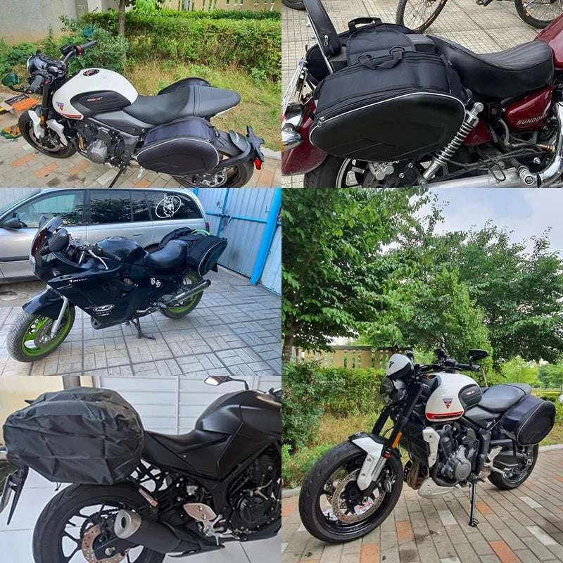 Waterproof Motorcycle Saddle Bags 2PCS Universal Side Pannier Set-Oxford and plastic / China Mainland