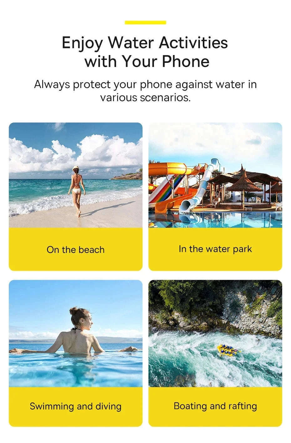 Waterproof Phone Bag for Phones Under 7.2 Inches-WHITE / Size Under 7.2 Inch