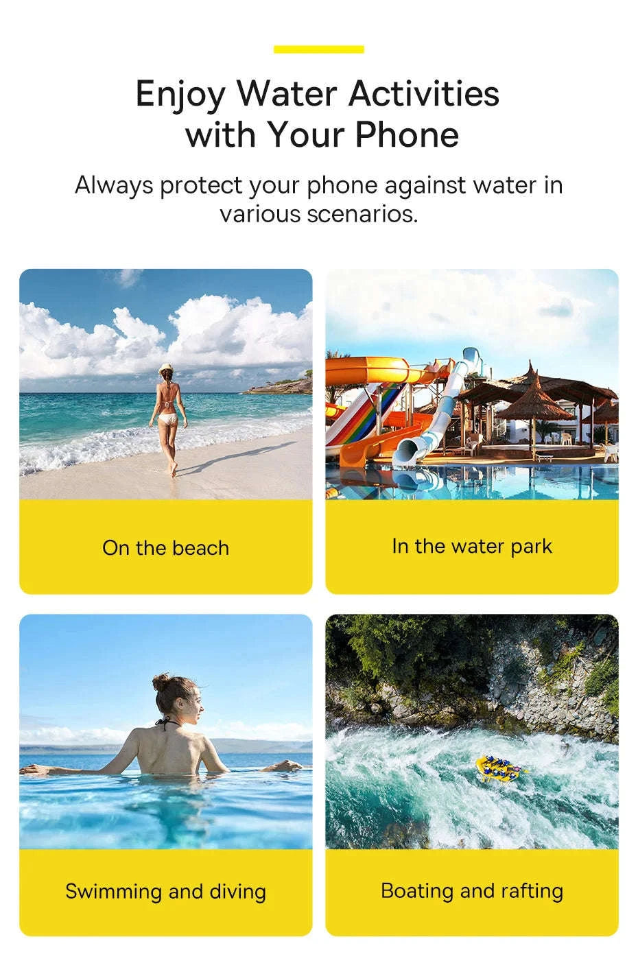 Waterproof Phone Bag for Phones Under 7.2 Inches-WHITE / Size Under 7.2 Inch