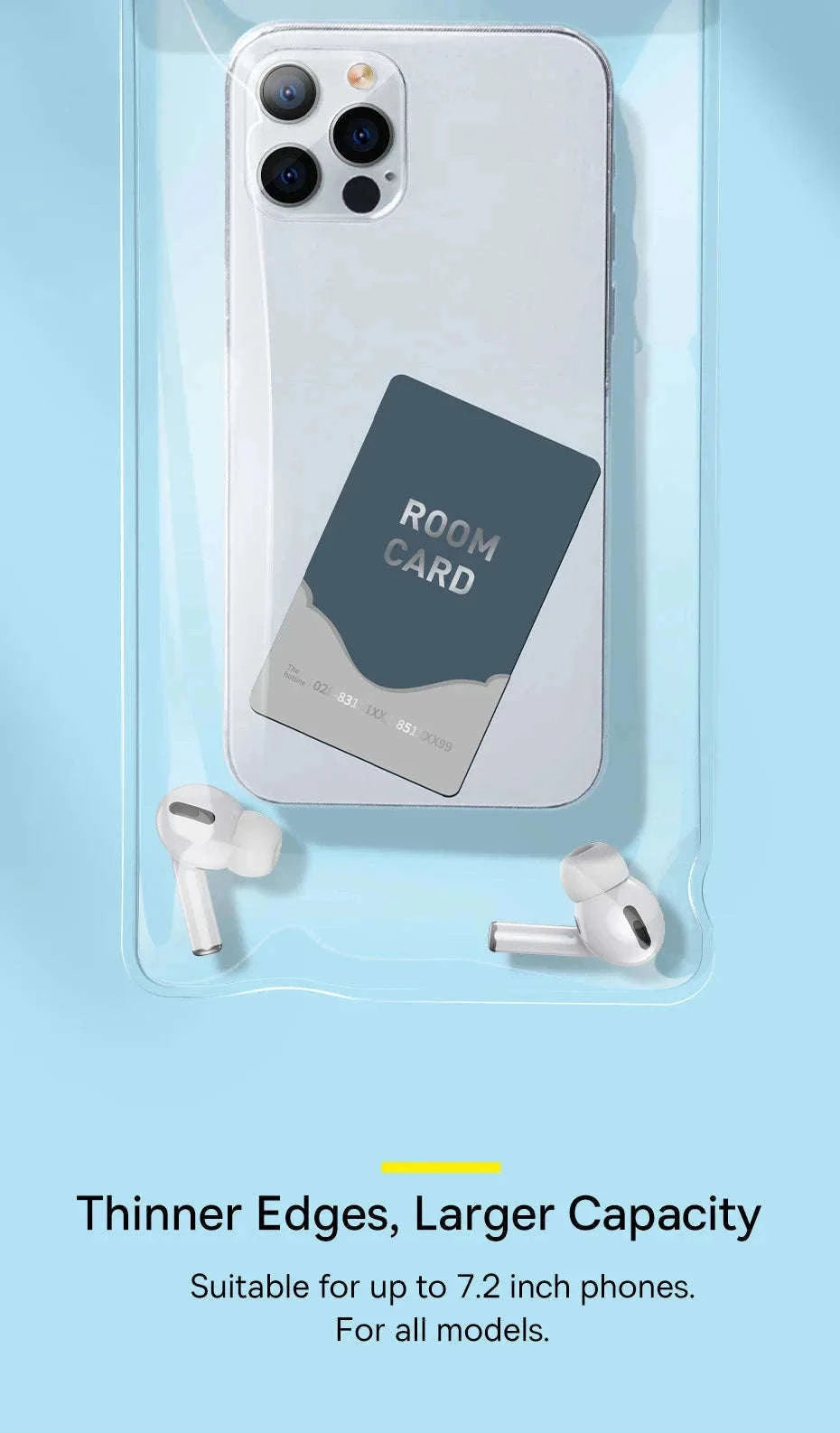 Waterproof Phone Bag for Phones Under 7.2 Inches-WHITE / Size Under 7.2 Inch