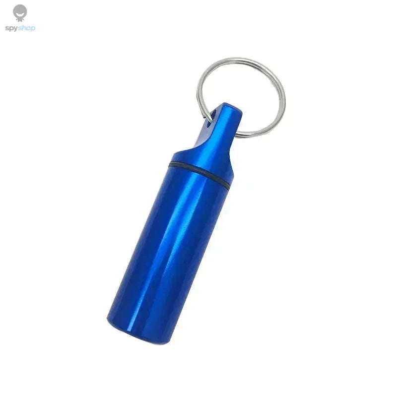 Waterproof Pill Box Keychain for Dry Daily Medication Storage-Bright Black
