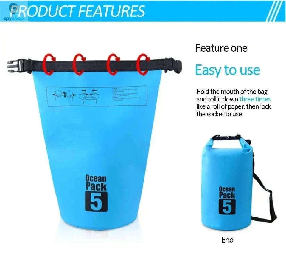 Waterproof PVC Dry Bag for Kayaking and Outdoor Adventures-A5 2L-No straps