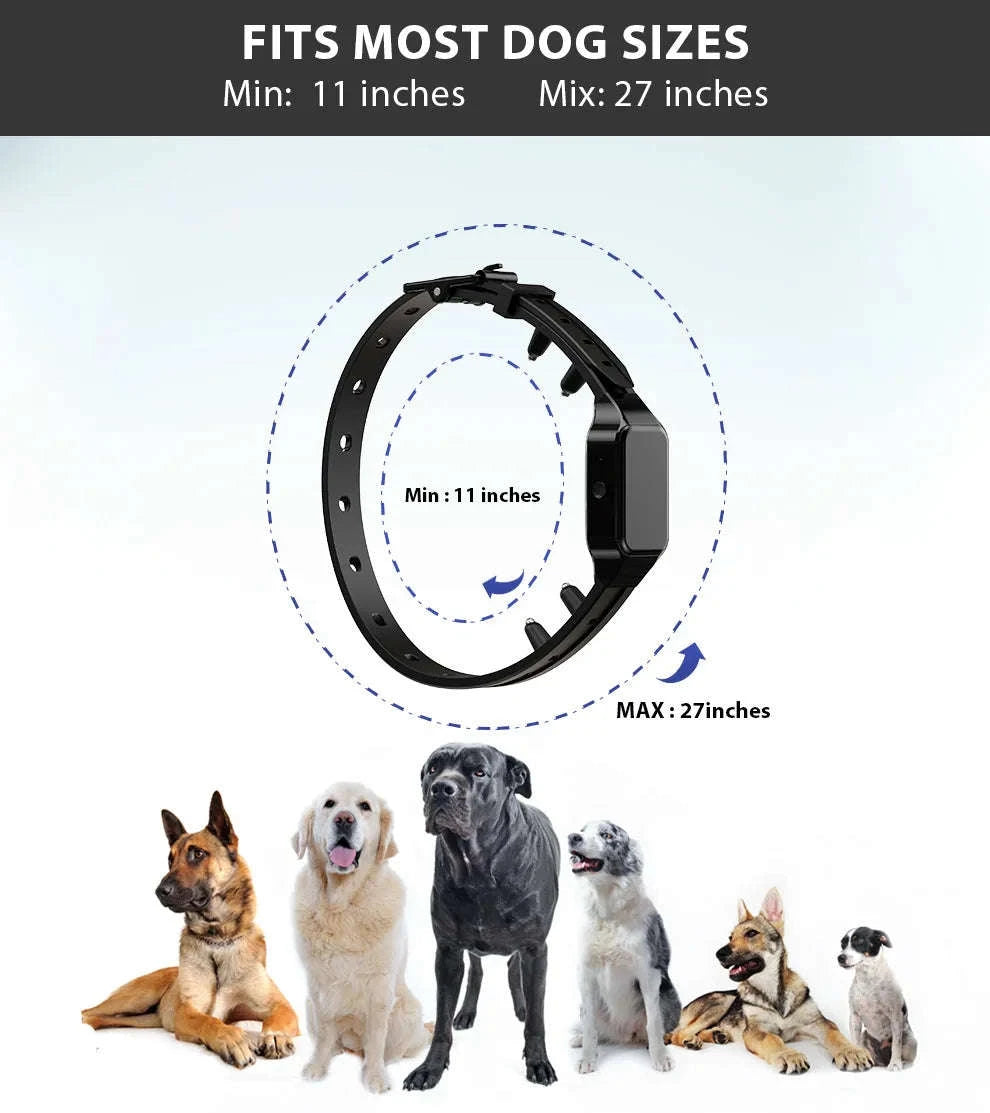 Waterproof Rechargeable Dog Training Collar with 500m Remote Control-black