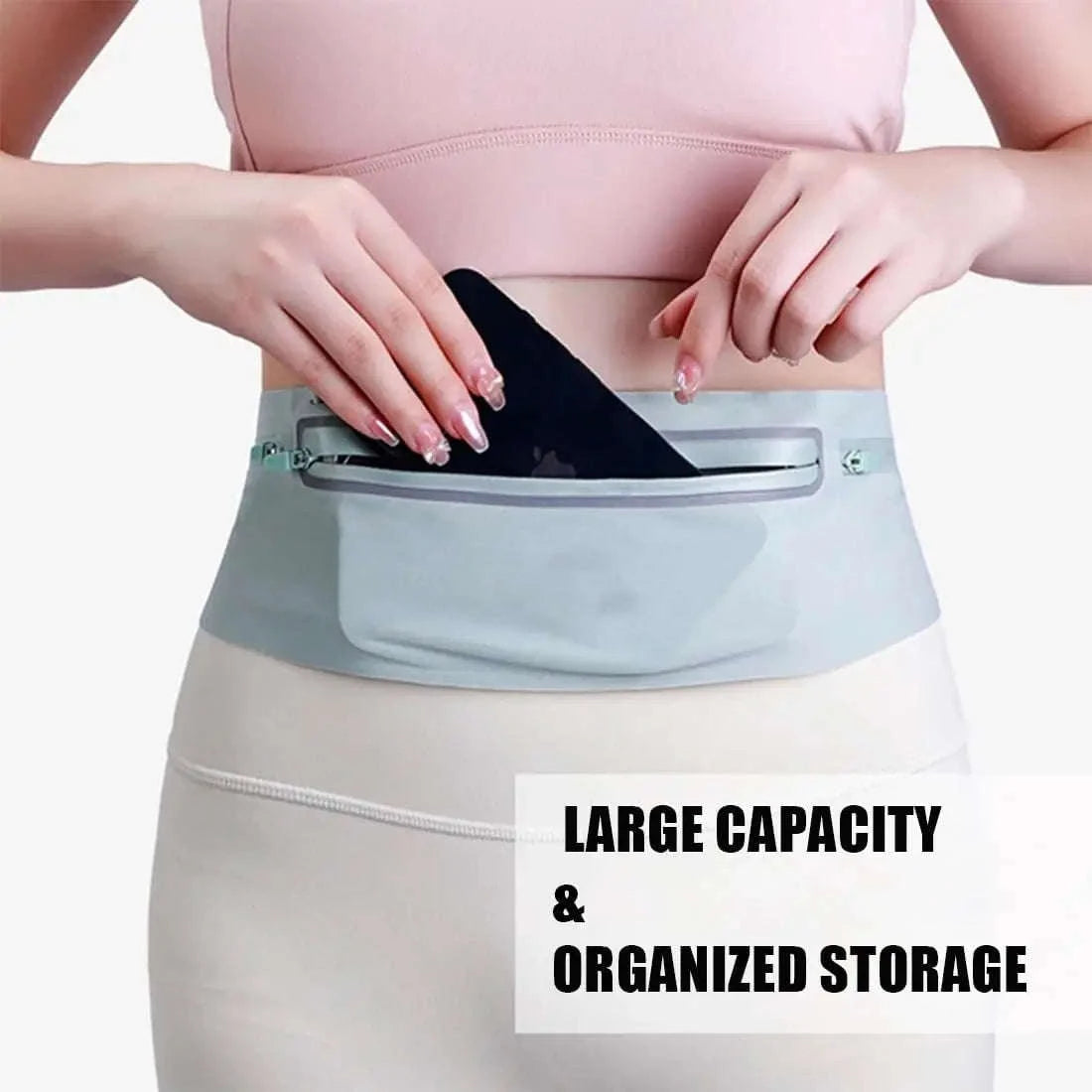 Waterproof Running Waist Pack Adjustable Belt-Black