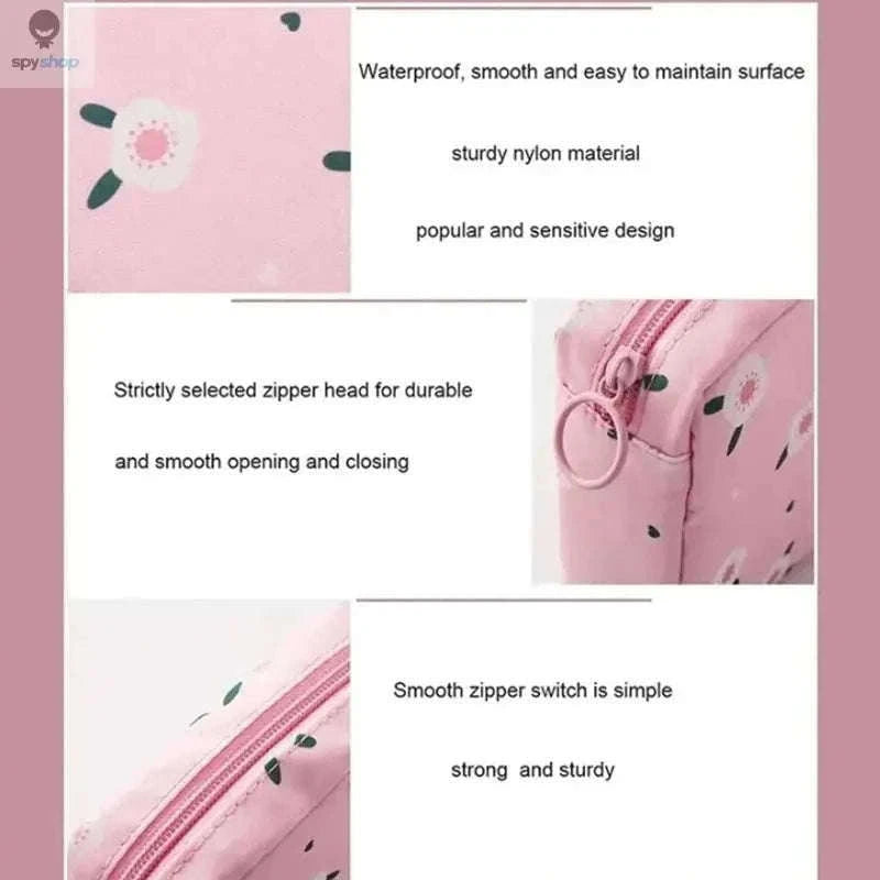 Waterproof Sanitary Napkin Storage Pouch for Discreet Daily Carry-Black Flamingo