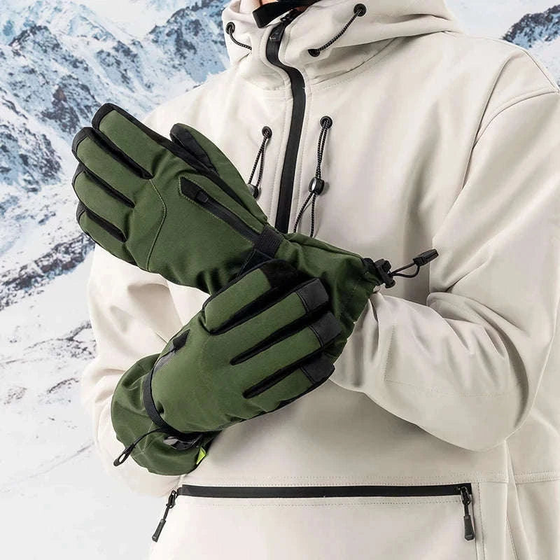 Waterproof Ski Gloves with Touchscreen & Anti-Slip Grip-014-S347-PK / XL