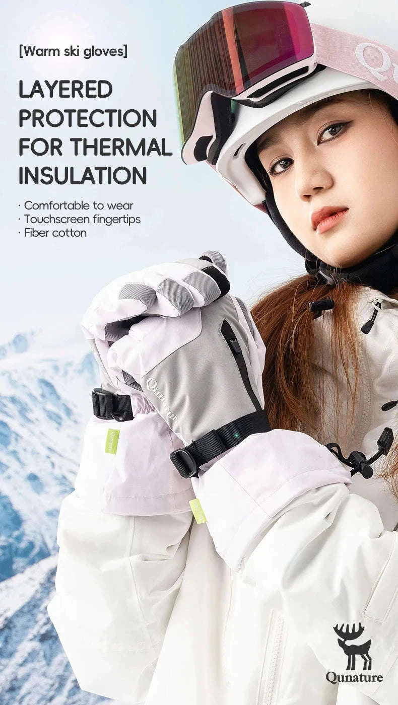 Waterproof Ski Gloves with Touchscreen & Anti-Slip Grip-014-S347-PK / XL