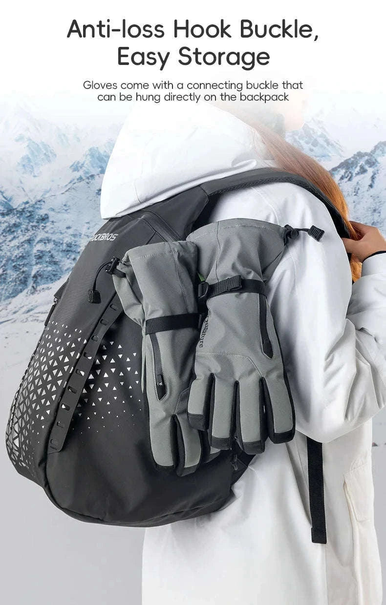 Waterproof Ski Gloves with Touchscreen & Anti-Slip Grip-014-S347-PK / XL