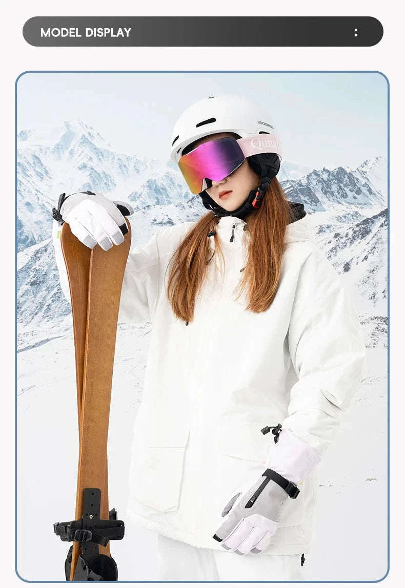 Waterproof Ski Gloves with Touchscreen & Anti-Slip Grip-014-S347-PK / XL