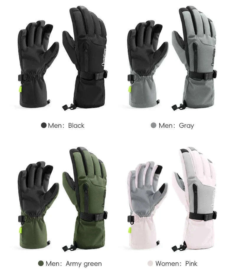 Waterproof Ski Gloves with Touchscreen & Anti-Slip Grip-014-S347-PK / XL