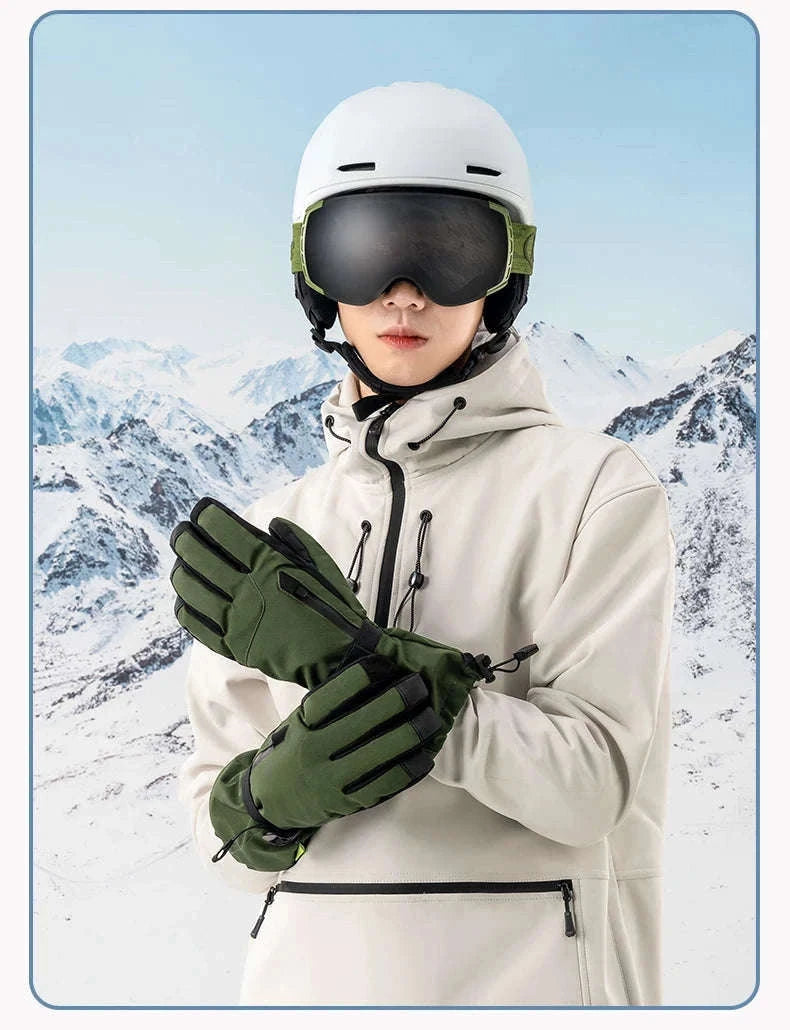 Waterproof Ski Gloves with Touchscreen & Anti-Slip Grip-014-S347-PK / XL