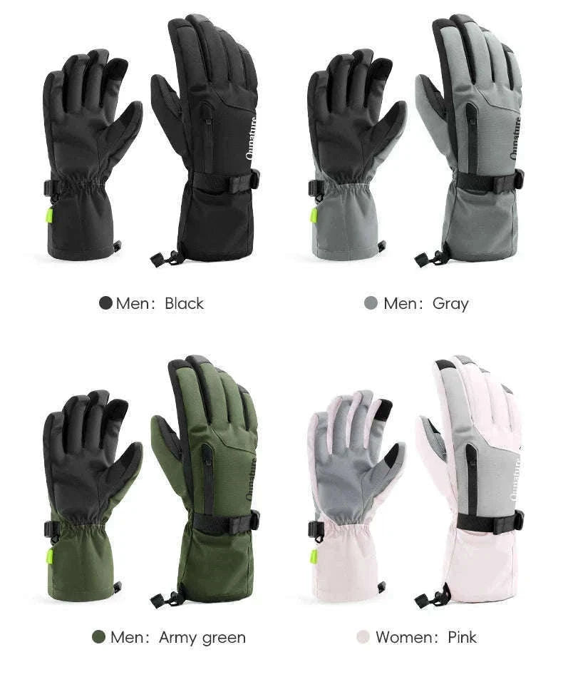 Waterproof Ski Gloves with Touchscreen & Anti-Slip Grip-014-S347-PK / XL