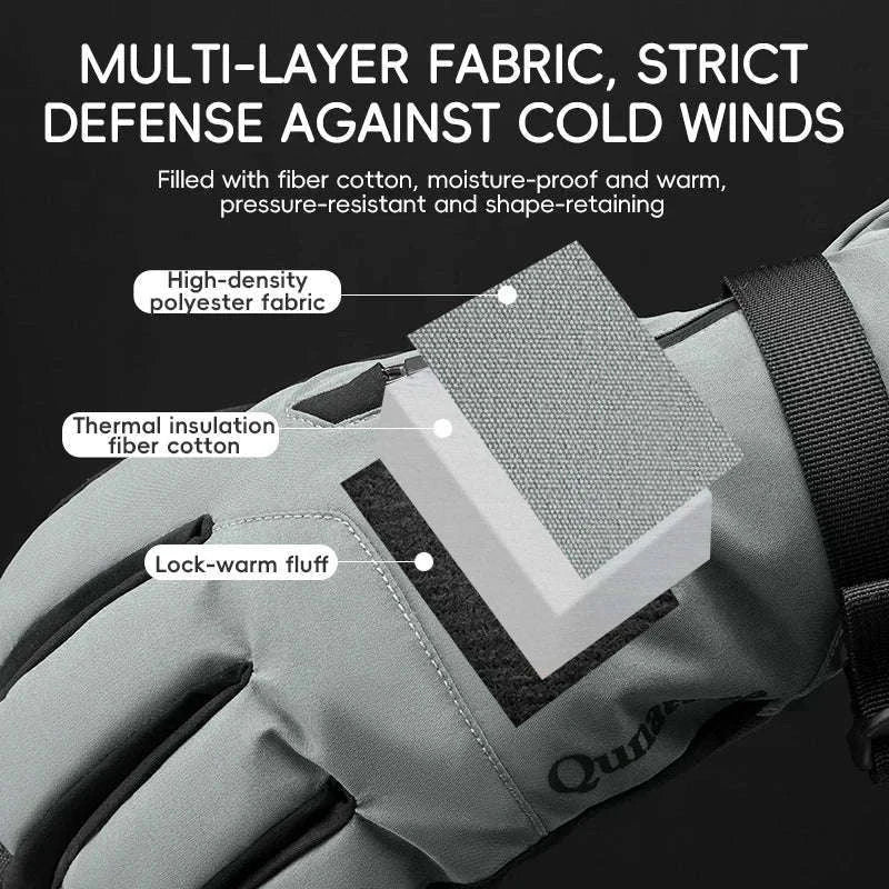 Waterproof Ski Gloves with Touchscreen & Anti-Slip Grip-014-S347-PK / XL