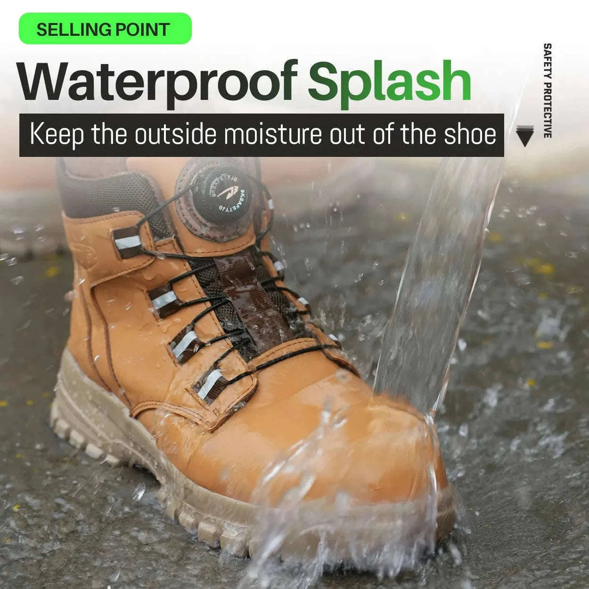 Waterproof Steel Toe Work Boots for Men with Ankle Support-680-Yellow / 45