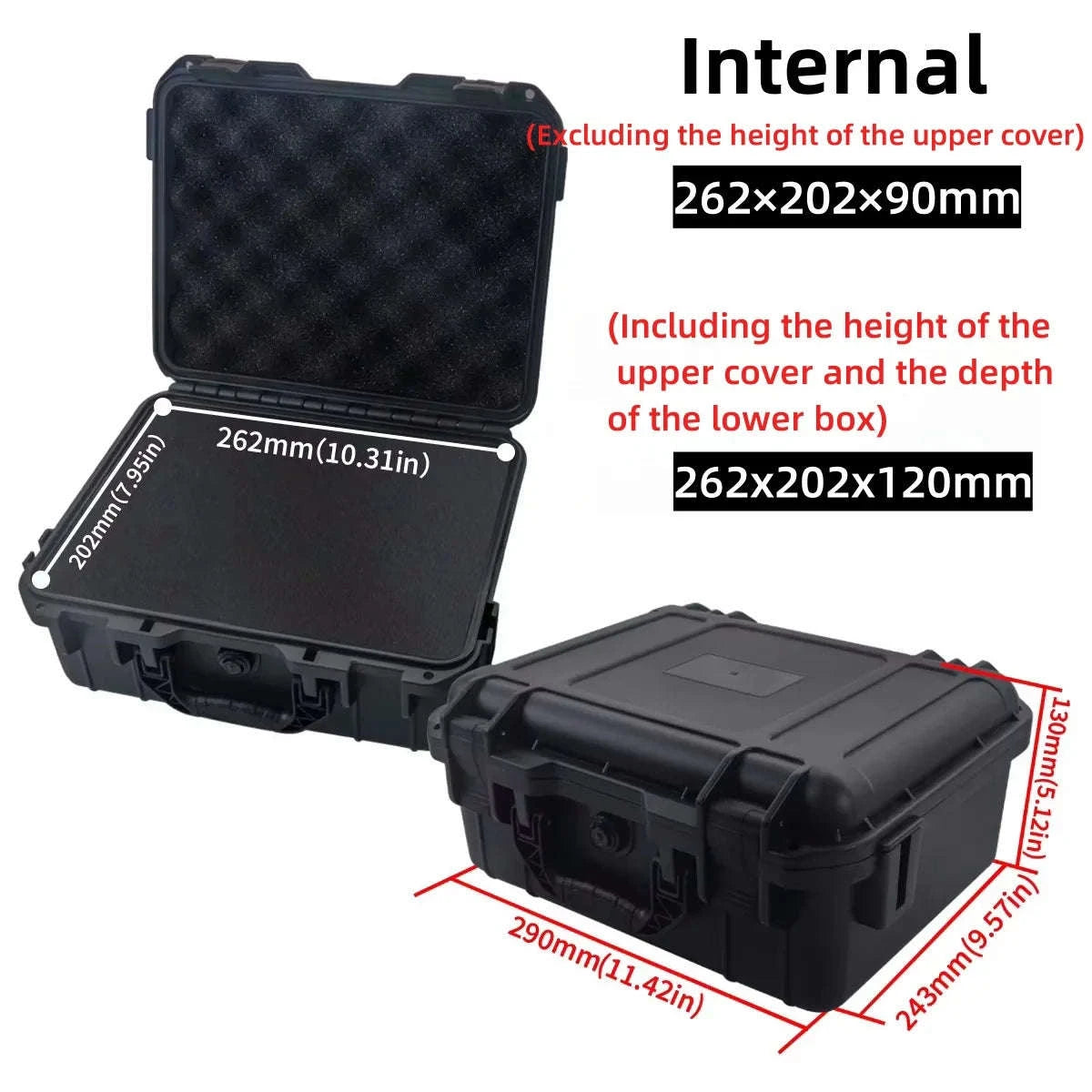Waterproof Tool Case with Pre‑Cut Sponge Inserts-363x290x136mm