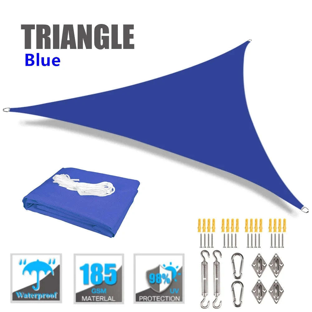 Waterproof Triangle Sun Shade Sail for Outdoor Protection-GREEN / 3X3X3M