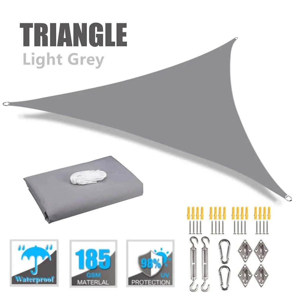Waterproof Triangle Sun Shade Sail for Outdoor Protection-GREEN / 3X3X3M