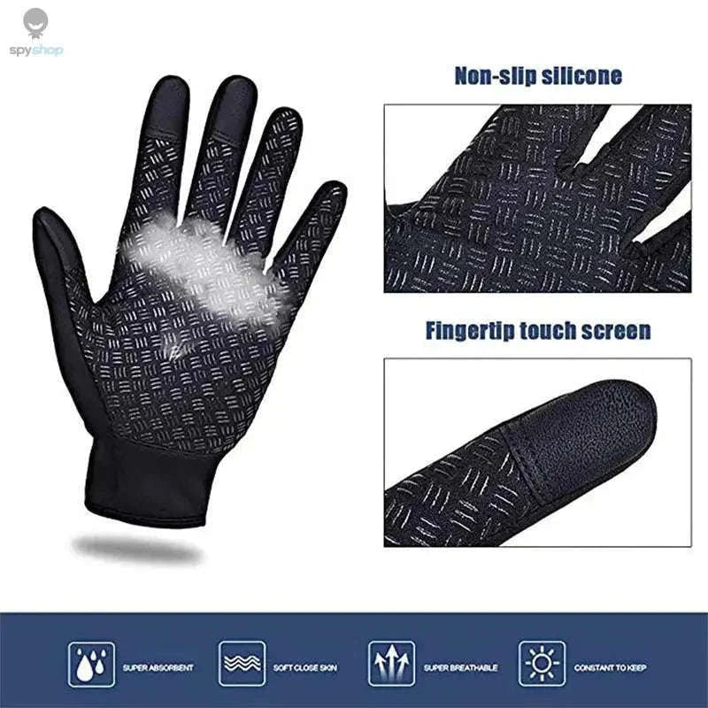 Waterproof Winter Gloves for Men with Touchscreen Grip-Black / M