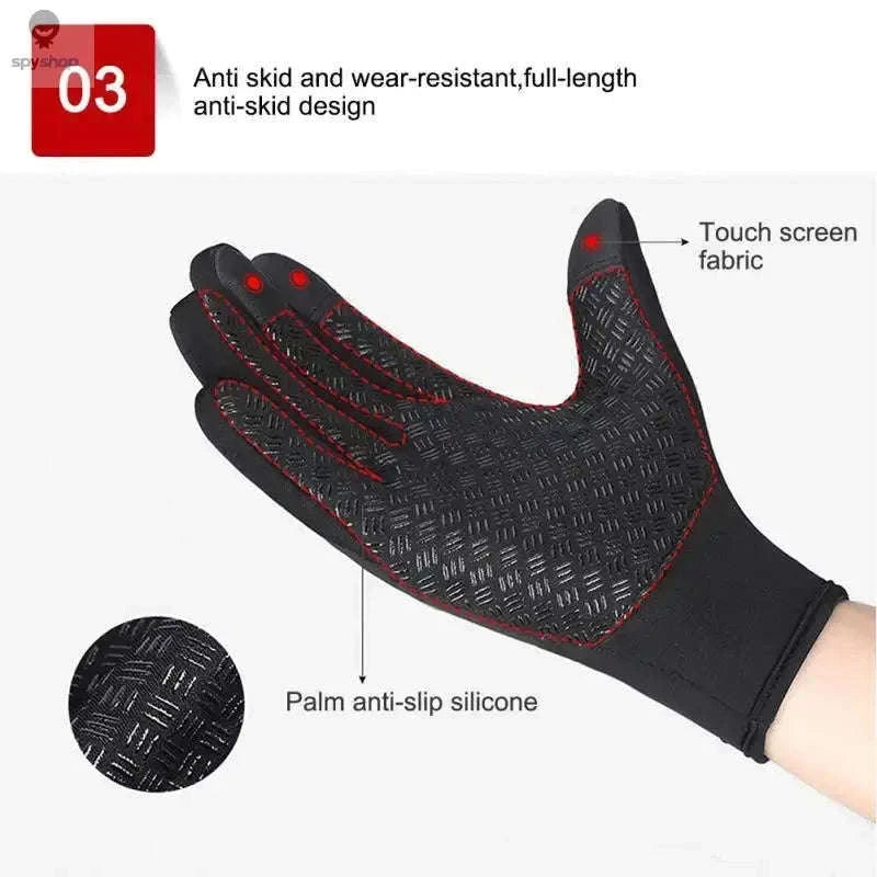 Waterproof Winter Gloves for Men with Touchscreen Grip-Black / M
