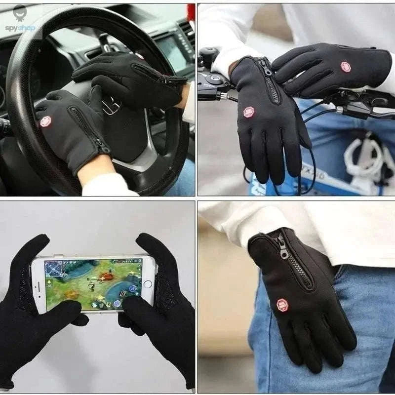 Waterproof Winter Gloves for Men with Touchscreen Grip-Black / M