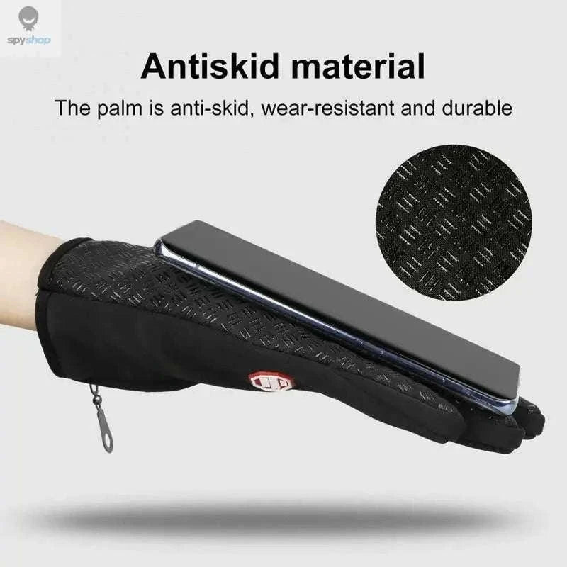 Waterproof Winter Gloves for Men with Touchscreen Grip-Black / M