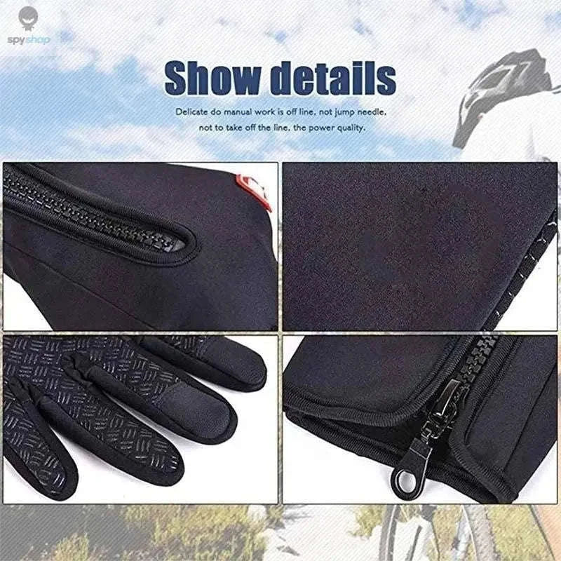 Waterproof Winter Gloves for Men with Touchscreen Grip-Black / M