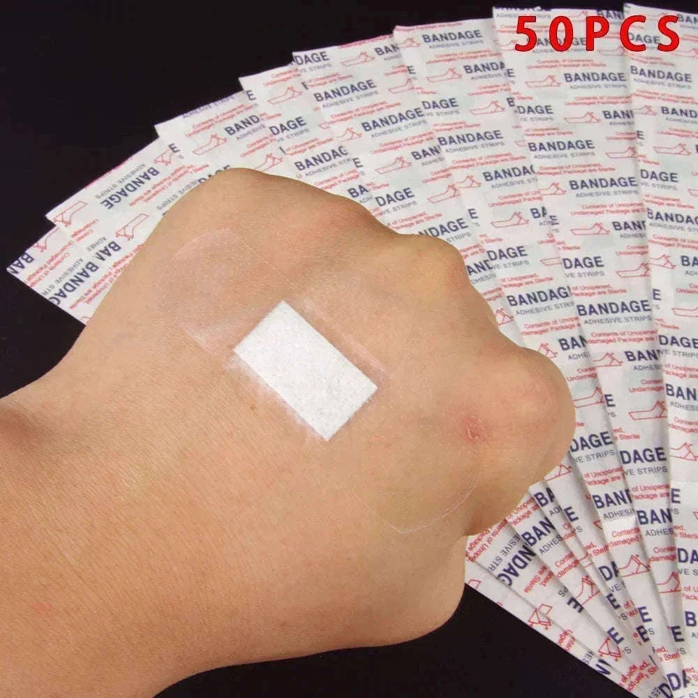 Waterproof Wound Plaster Bandages, 50 Pack PU Fabric-50pcs 72x19mm