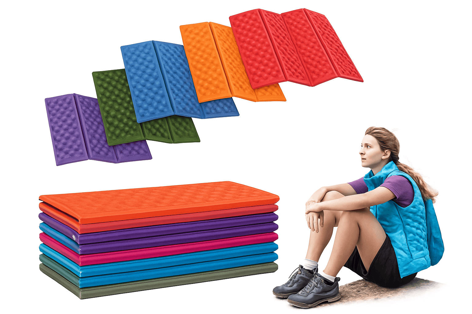 Waterproof XPE Camping Foam Pad for Outdoor Seating-purple