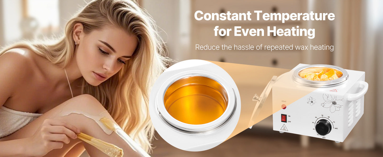 600ml Wax Warmer for Hair Removal with Adjustable Temperature Control