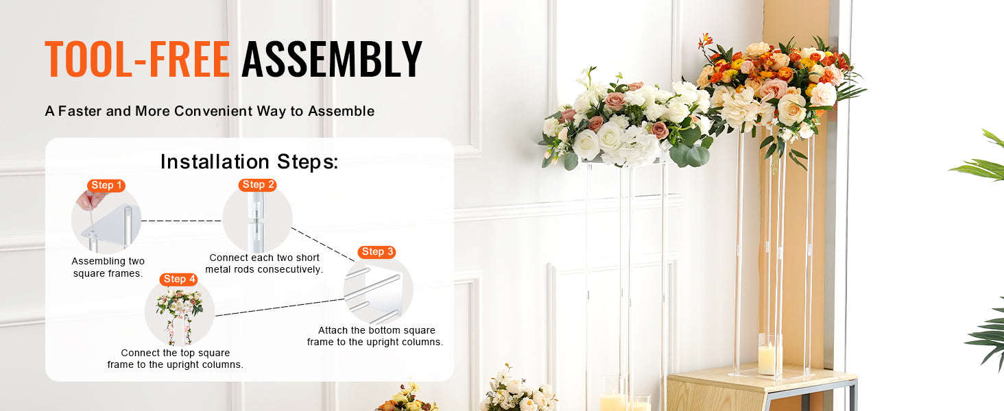 Wedding Flower Stand Floral Display Rack-2pcs 80cm A / United States