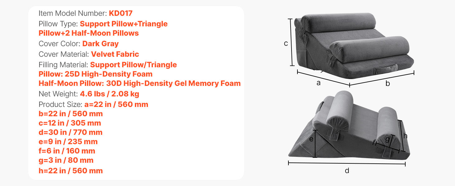 Coussin cale-lit réglable en mousse à mémoire de forme pour reflux et soutien