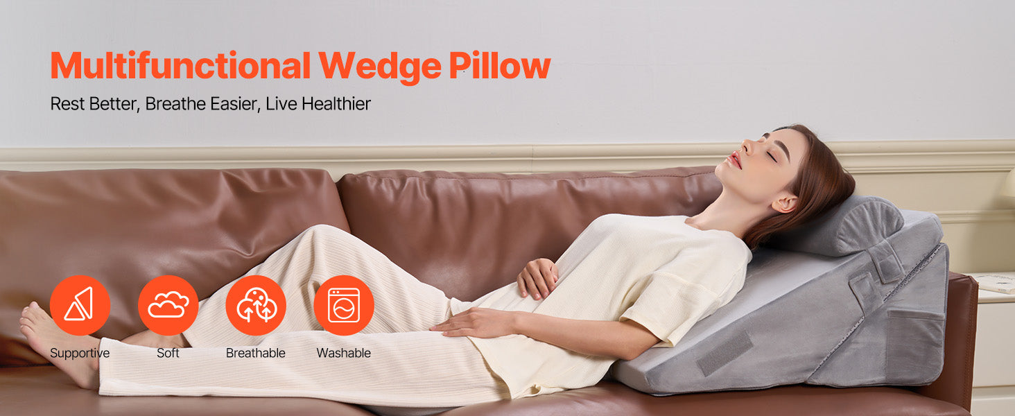 Coussin cale-lit réglable en mousse à mémoire de forme pour reflux et soutien