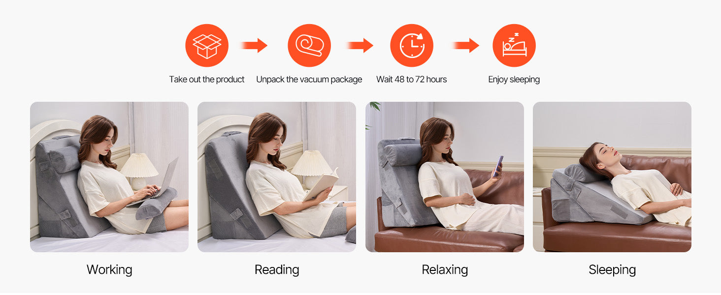 Coussin cale-lit réglable pour le sommeil, le soulagement du reflux et le soutien