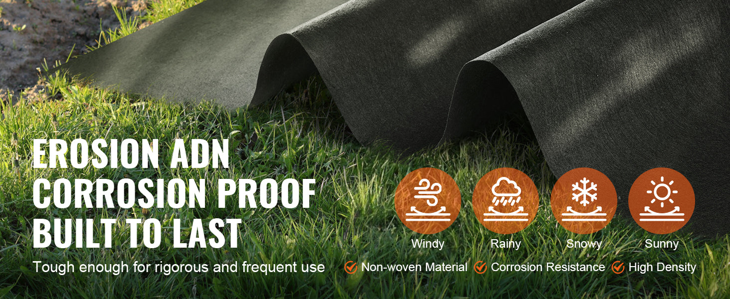 SucceBuy Non Woven Geotextile Fabric Under Gravel 10 x 100FT 8OZ Driveway Fabric Landscape Fabric Heavy Duty Weed Barrier Fabric