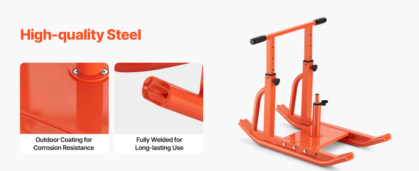 SucceBuy vægtslæde i stål – power sled til fitnesstræning, træningssled til øvelse med justerbar højde, håndtag, orange/sort (1/2 in)