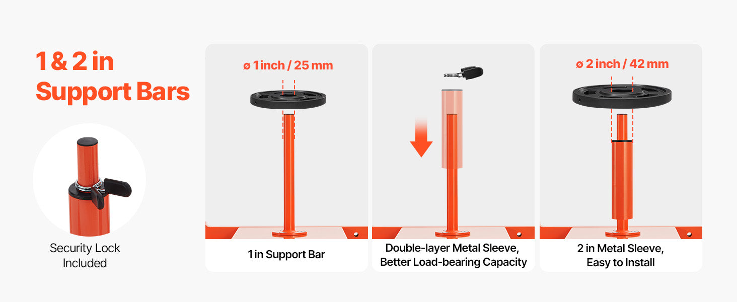 SucceBuy vægtslæde i stål – power sled til fitnesstræning, træningssled til øvelse med justerbar højde, håndtag, orange/sort (1/2 in)