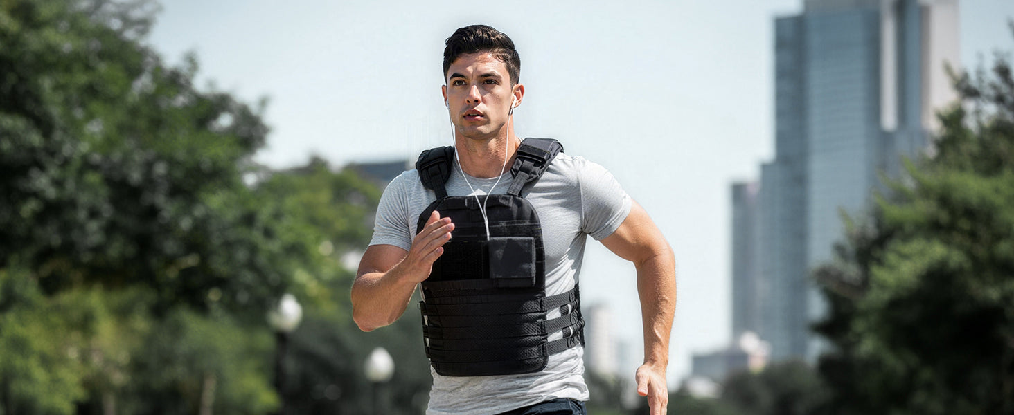 SucceBuy Weighted Vest Body Weight Vest with Shoulder Pad and Reflective Stripe Workout Equipment for  Strength Training Running