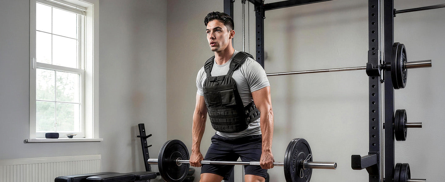 SucceBuy Weighted Vest Body Weight Vest with Shoulder Pad and Reflective Stripe Workout Equipment for  Strength Training Running