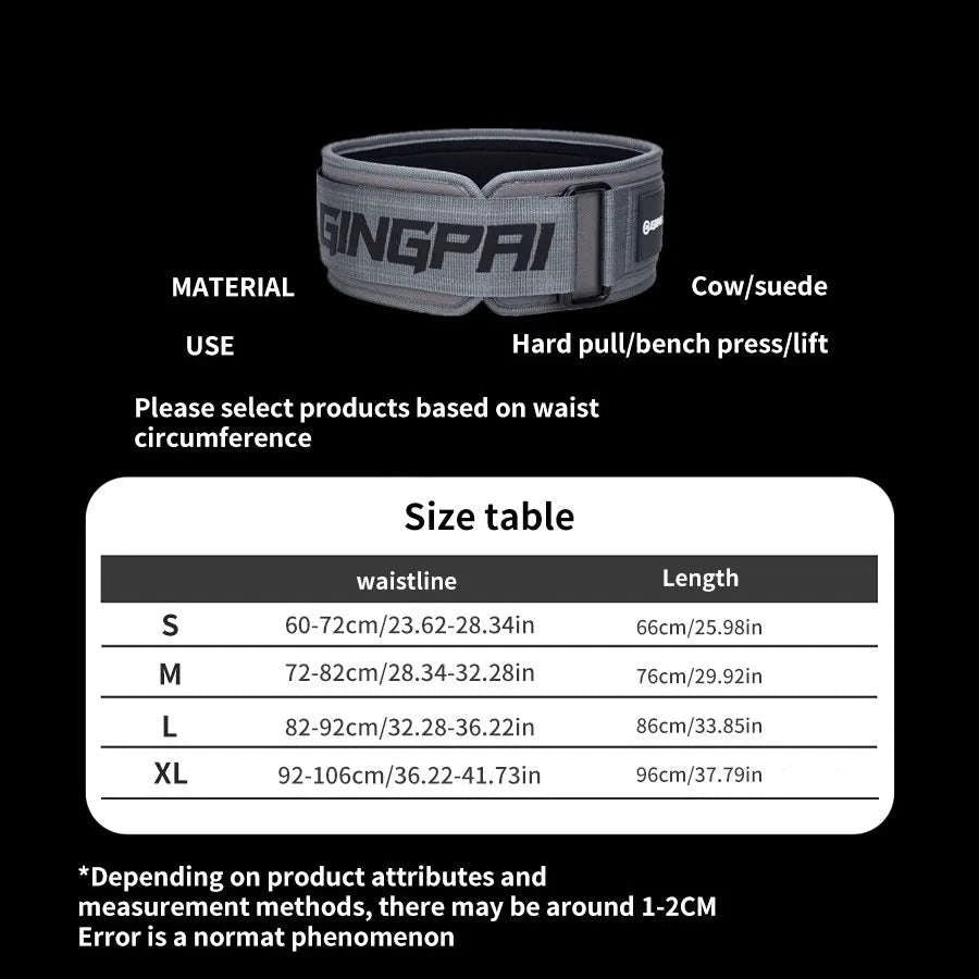 Weightlifting Waist Belt for Powerlifting and Gym Training-GP ZS  S Grey / M