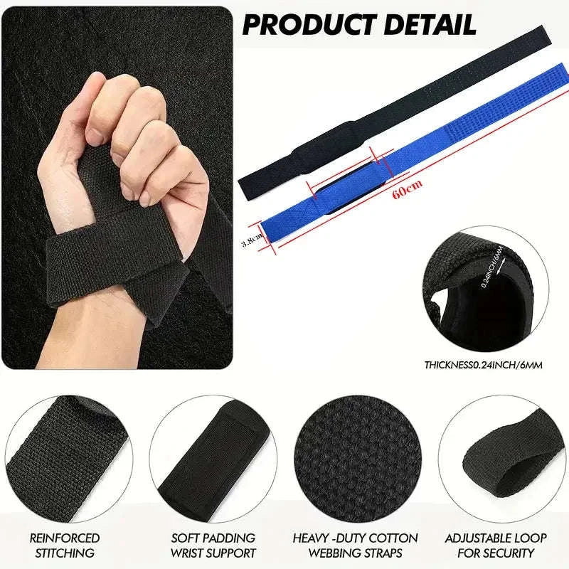 Weightlifting Wrist Straps for Secure Strength Training Support-BLACK