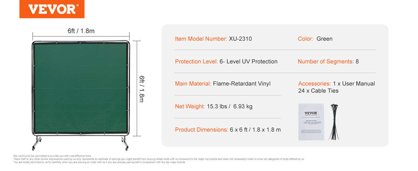 Welding Screen Frame 6 x 6 ft Flame-Resistant Protection Screen-6x6 Red / United States