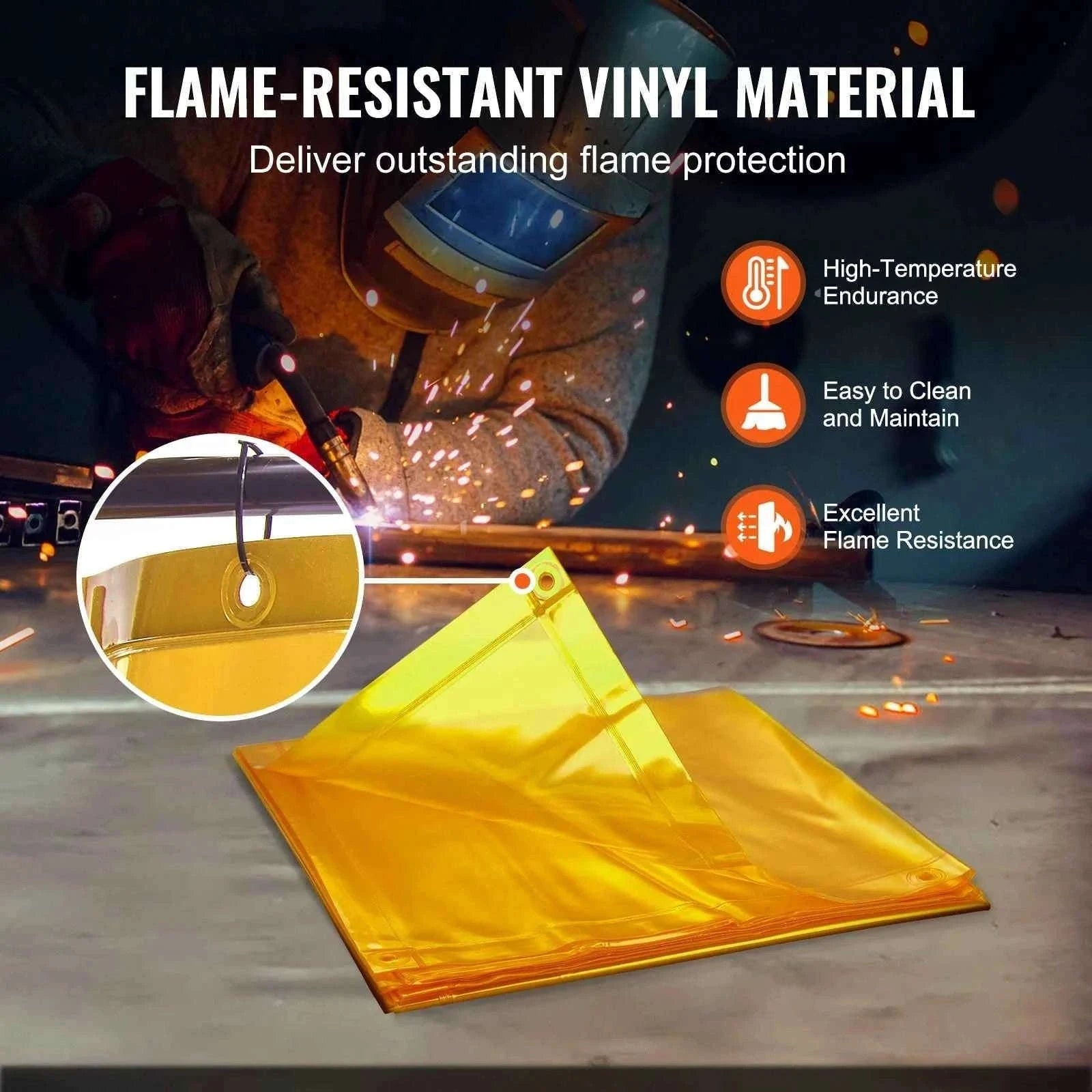 Welding Screen Frame 6 x 6 ft Flame-Resistant Protection Screen-6x6 Red / United States
