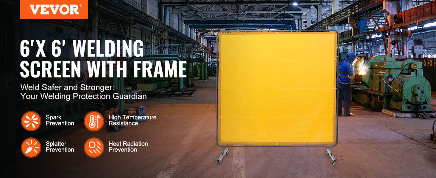 Welding Screen Frame 6 x 6 ft Flame-Resistant Protection Screen-6x6 Red / United States