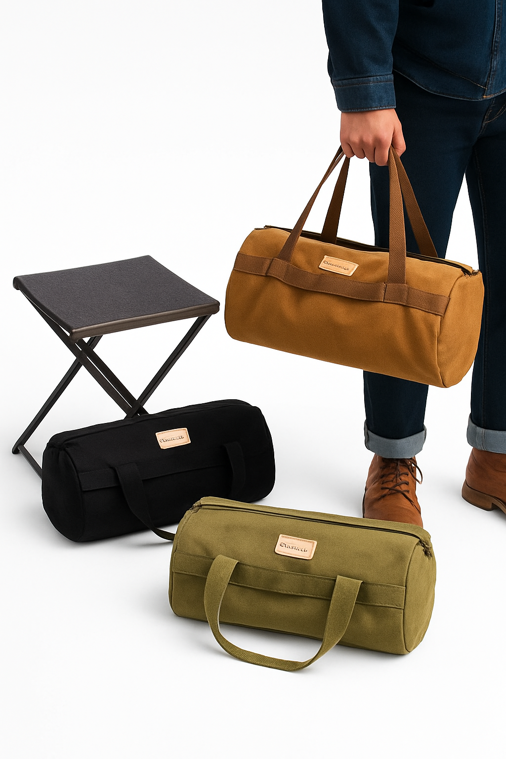 Canvas Camping Storage Bag for Tent Pegs and Small Gear