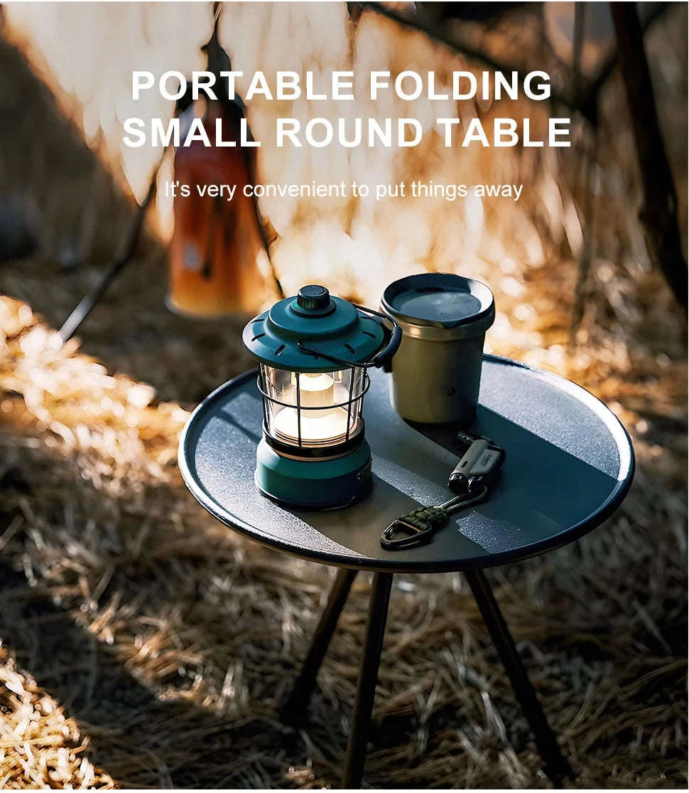 WESTTUNE Ultralight Outdoor Round Camping Table Set (2 Pcs)-2 Pcs Set / United States