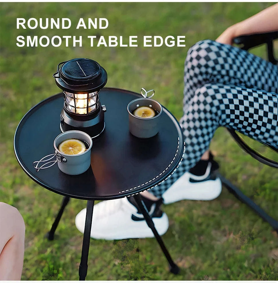 WESTTUNE Ultralight Outdoor Round Camping Table Set (2 Pcs)-2 Pcs Set / United States