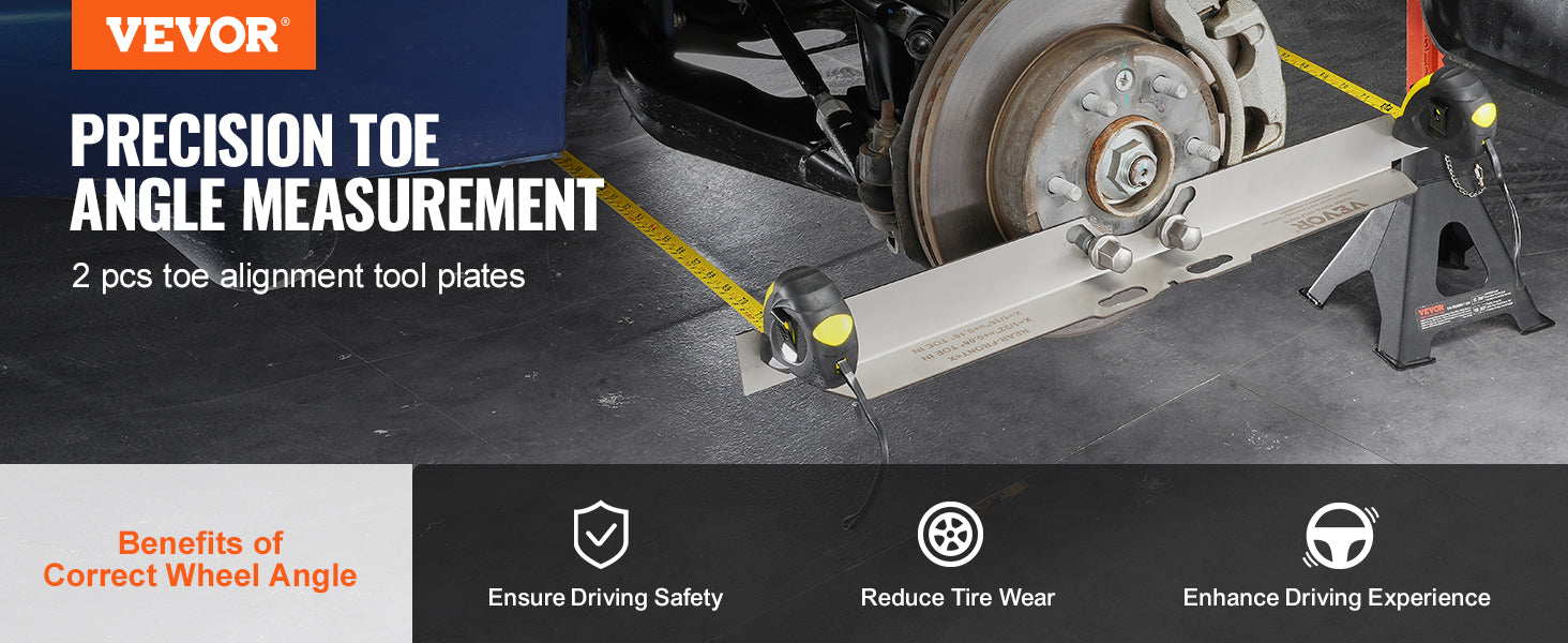 Wheel Alignment Tool 2-Pack Toe Alignment Plates Stainless Steel