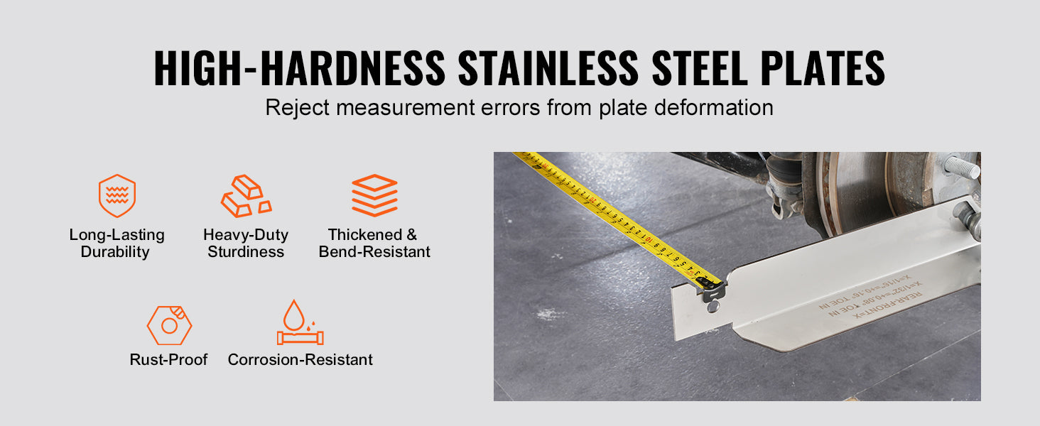 Wheel Alignment Tool 2-Pack Toe Alignment Plates Stainless Steel