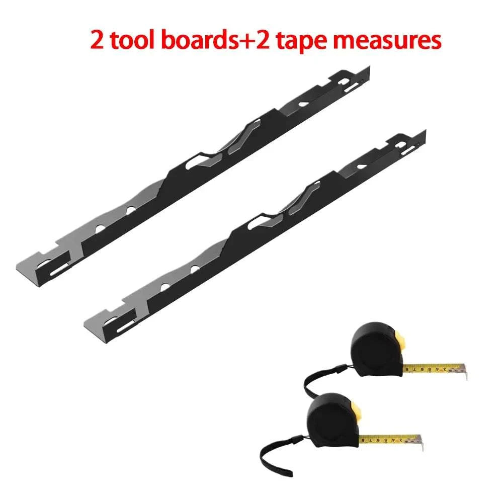 Wheel Alignment Tool Plates Pair with Tape Measures for Car Setup-silvery / United States